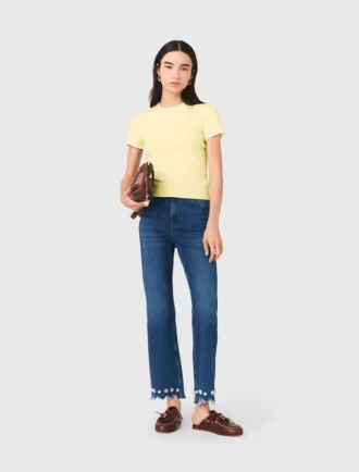 Jean bootcut à perles