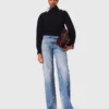 Jean brodé à jambes larges Jean brodé à jambes larges