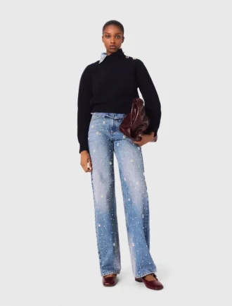 Jean brodé à jambes larges Jean brodé à jambes larges