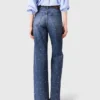 Jean en denim à jambes larges avec clous