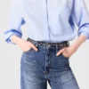 Jean en denim à jambes larges avec clous