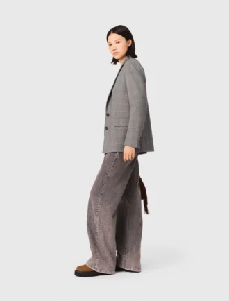 Jean à jambes larges avec ceinture à maillons