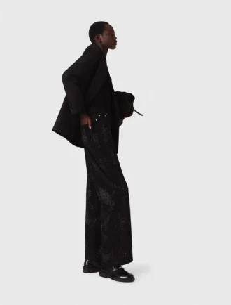 Jean à jambes larges avec strass