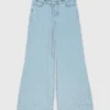 Jean à jambes larges avec strass