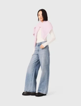 Jean à jambes larges entièrement recouvert de strass
