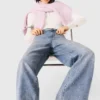 Jean à jambes larges entièrement recouvert de strass Jean à jambes larges entièrement recouvert de strass