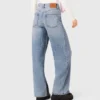 Jean à jambes larges entièrement recouvert de strass Jean à jambes larges entièrement recouvert de strass