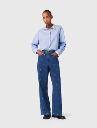 Jean large à strass