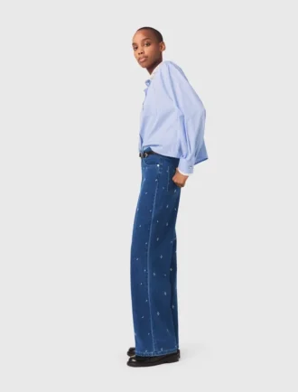 Jean large à strass