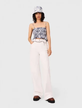 Jean taille haute à jambes larges