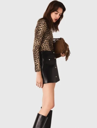 Jupe courte en cuir