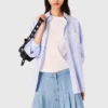 Jupe courte en jean plissée avec strass Jupe courte en jean plissée avec strass
