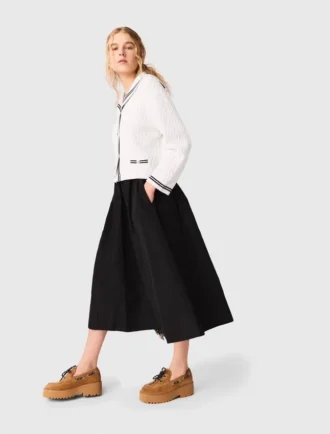 Jupe longue avec ceinture contrastée