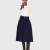 Jupe longue en coton avec ceinture Jupe longue en coton avec ceinture