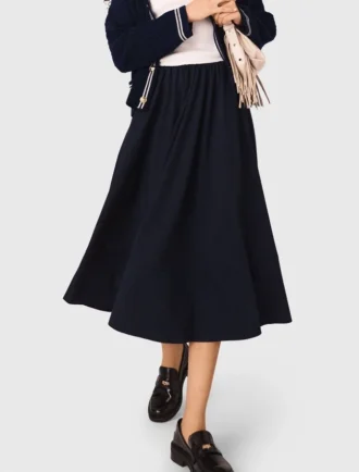 jupe midi ajuste fines rayures 2 330x434 - Jupe midi ajust&eacute;e &agrave; fines rayures