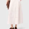 Jupe midi brodée