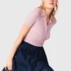 Jupe midi en denim brodée Jupe midi en denim brodée