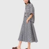 Jupe midi en mélange de lin