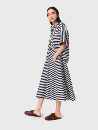 Jupe midi en mélange de lin Jupe midi en mélange de lin