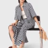 Jupe midi en mélange de lin