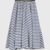 Jupe midi en mélange de lin