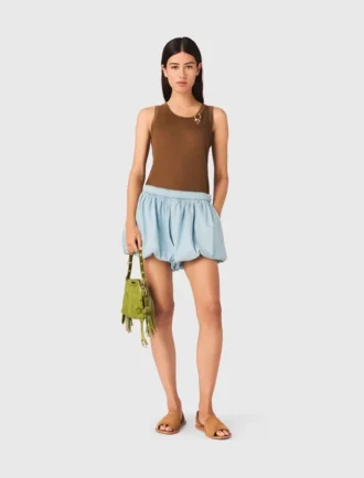 Jupe-short ballon en chambray Jupe-short ballon en chambray