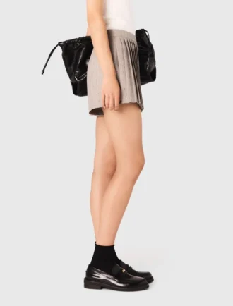 Jupe-short plissée à strass
