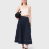 Jupe évasée en coton cloutée Jupe évasée en coton cloutée