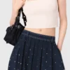 Jupe évasée en coton cloutée Jupe évasée en coton cloutée