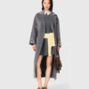 Long manteau double face à strass