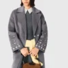 Long manteau double face à strass