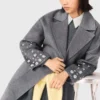 Long manteau double face à strass