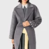 Long manteau double face à strass