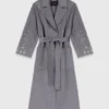 Long manteau double face à strass