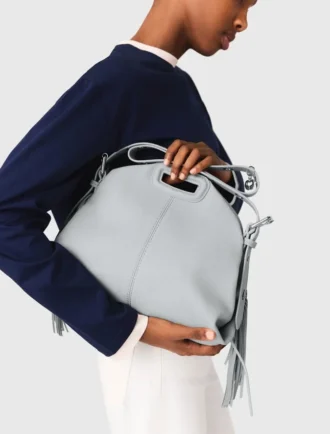 M Bag en cuir grainé
