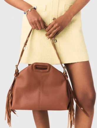M Bag en cuir grainé