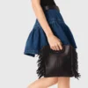 M Bag en cuir lisse avec franges M Bag en cuir lisse avec franges
