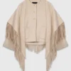 Manteau court en laine avec écharpe amovible Manteau court en laine avec écharpe amovible