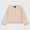Manteau court en laine avec écharpe amovible Manteau court en laine avec écharpe amovible