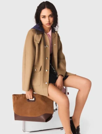 Manteau en laine avec capuche amovible