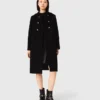 Manteau long en laine mélangée