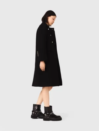 Manteau long en laine mélangée