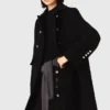 Manteau long en laine mélangée