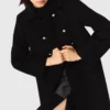 Manteau long en laine mélangée