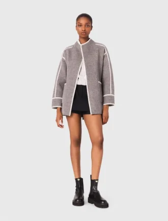 Manteau réversible avec bordures