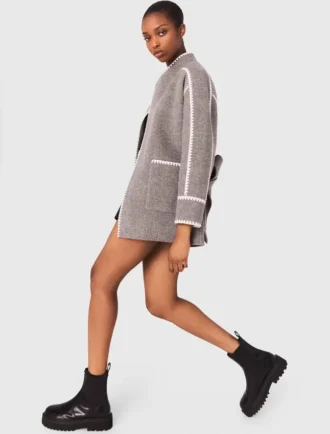 Manteau réversible avec bordures