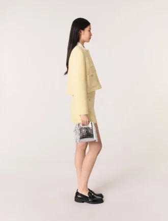 Mini M Bag en cuir gaufré avec chaîne