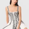 Mini-robe à bretelles brodée