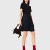 Mini-robe à col polo plissé Mini-robe à col polo plissé