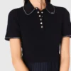 Mini-robe à col polo plissé Mini-robe à col polo plissé